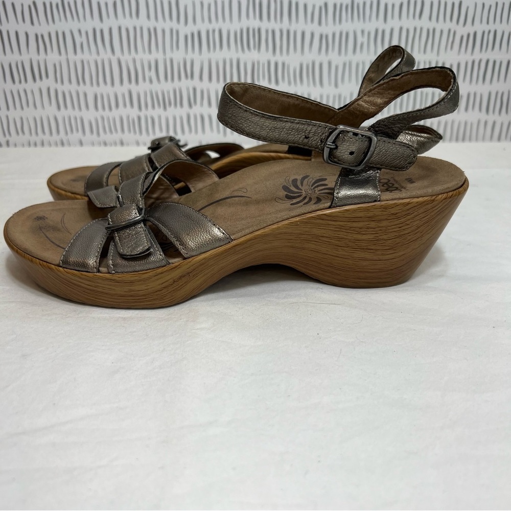 Abeo pewter silver metallic sandals size 8 - Picture 5 of 7